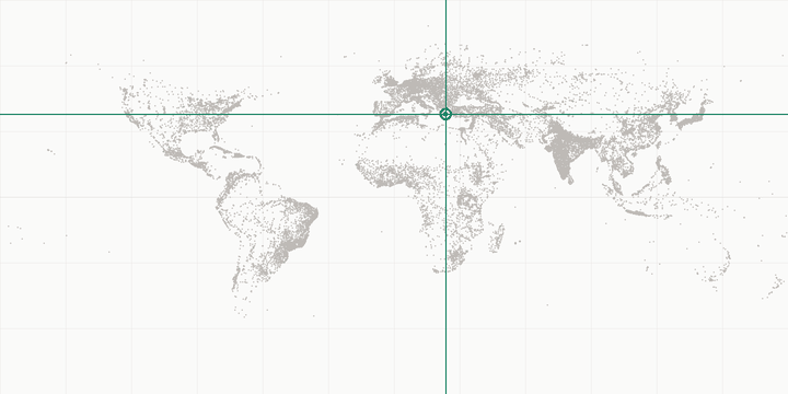 World map highlighting the position of Acropolis of Athens