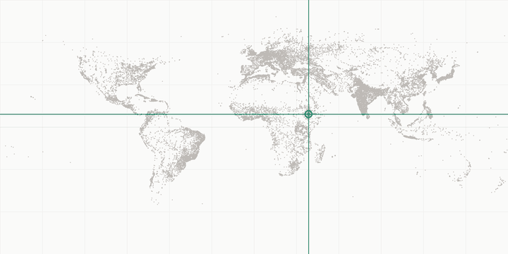 World map highlighting the position of Addis Ababa