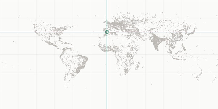 World map highlighting the position of Alhambra