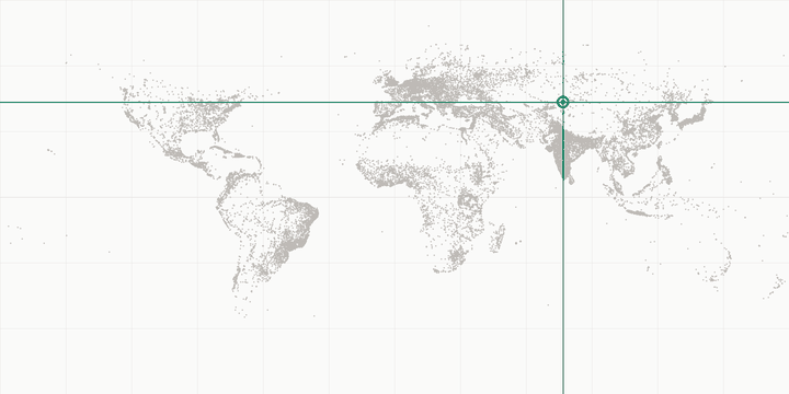 World map highlighting the position of Almaty