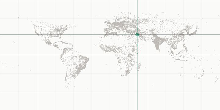 World map highlighting the position of Baghdad