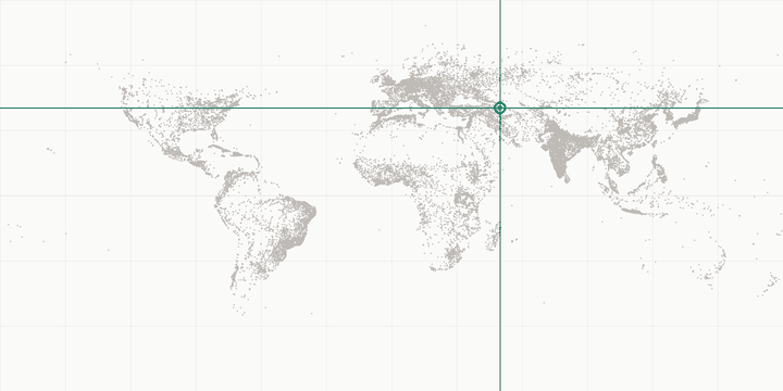 World map highlighting the position of Baku
