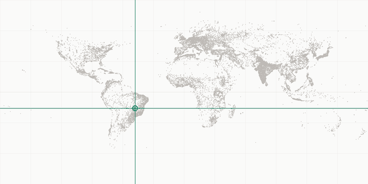 World map highlighting the position of Brasília