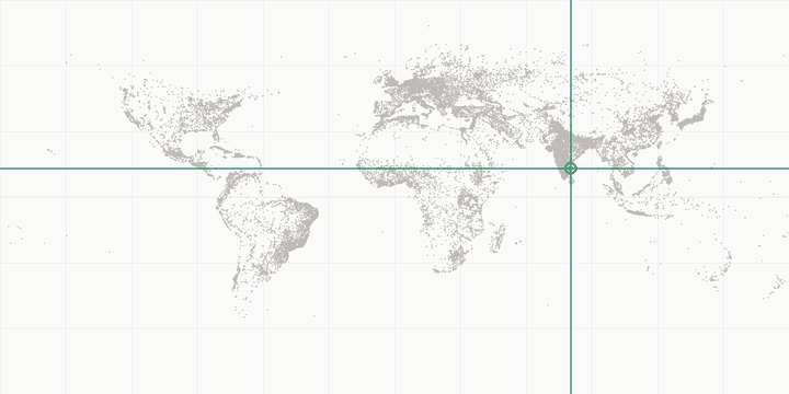 World map highlighting the position of Chennai