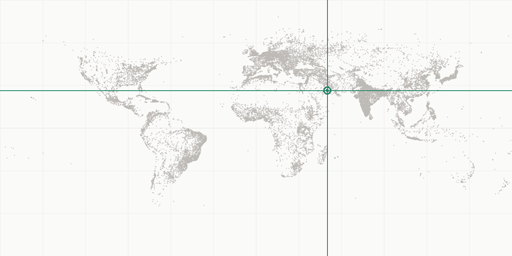 World map highlighting the position of Dammam