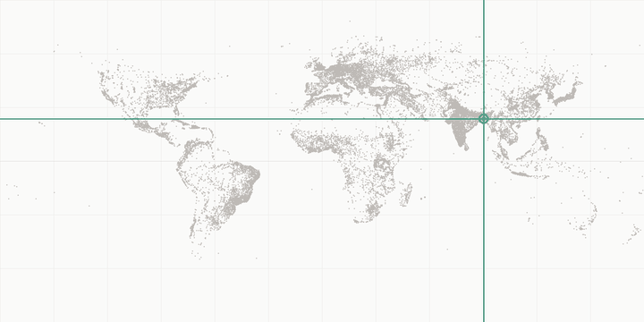 World map highlighting the position of Dhaka