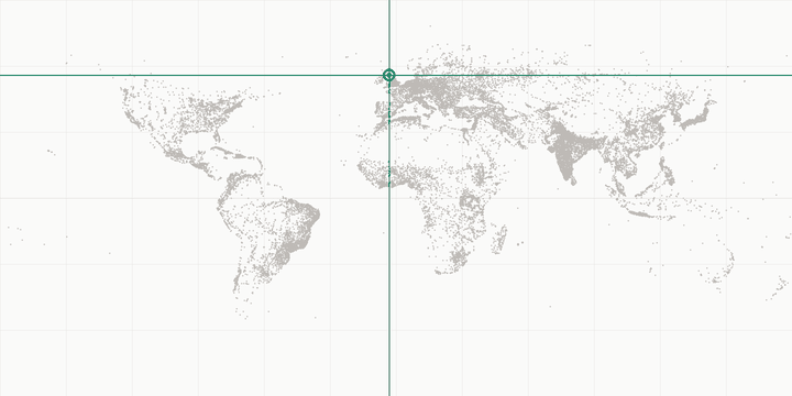 World map highlighting the position of Edinburgh Castle