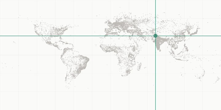 World map highlighting the position of Faisalabad