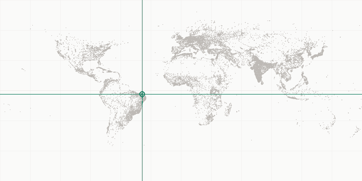 World map highlighting the position of Fortaleza