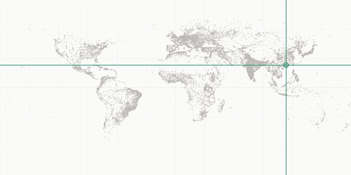 World map highlighting the position of Guangzhou