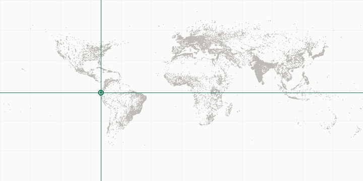 World map highlighting the position of Guayaquil