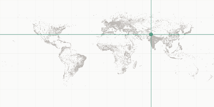 World map highlighting the position of Gujranwala