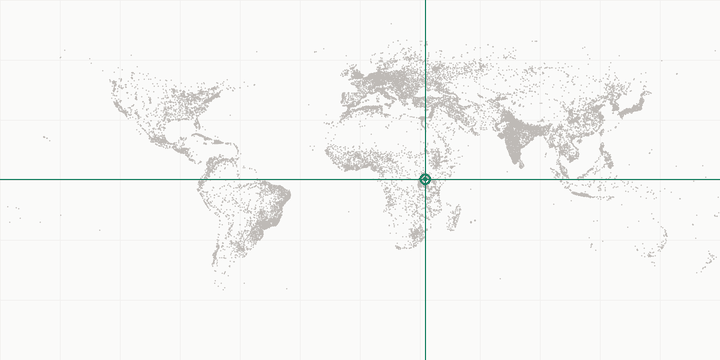 World map highlighting the position of Kampala