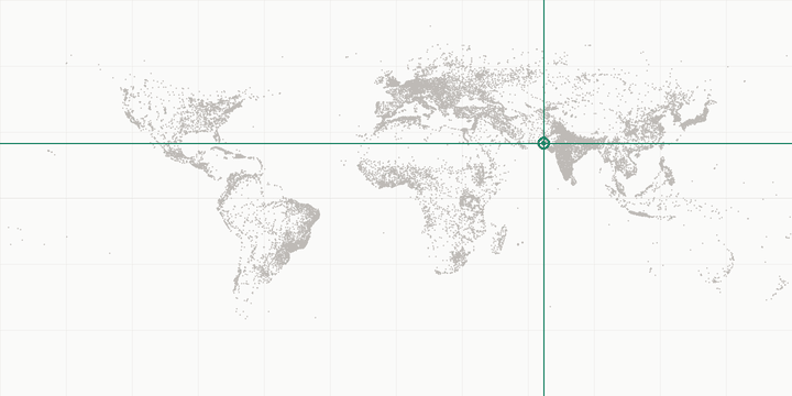 World map highlighting the position of Karachi