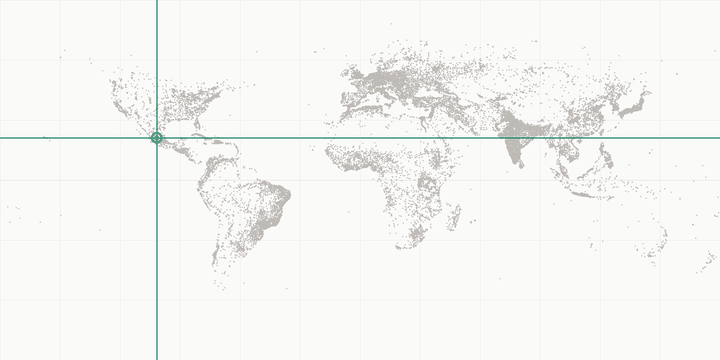 World map highlighting the position of León de los Aldama