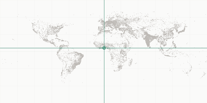 World map highlighting the position of Lomé