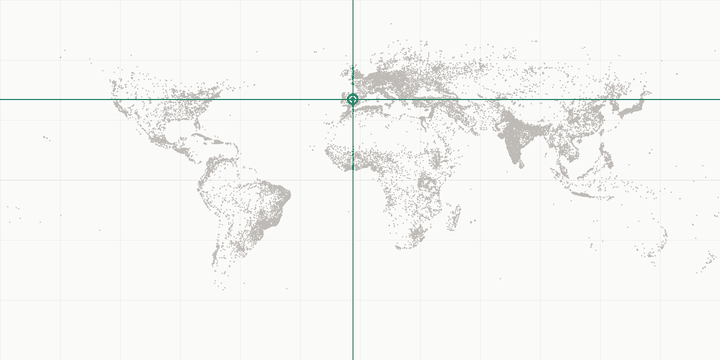 World map highlighting the position of Madrid