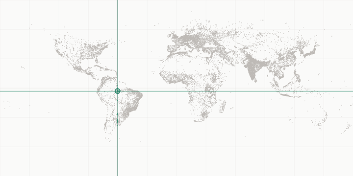 World map highlighting the position of Manaus