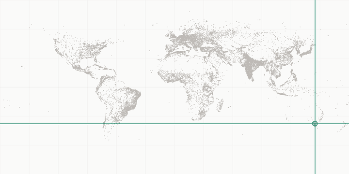 World map highlighting the position of Melbourne