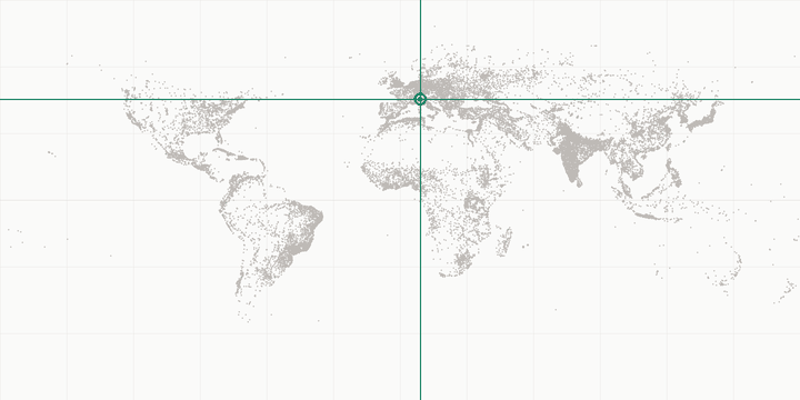 World map highlighting the position of Milan