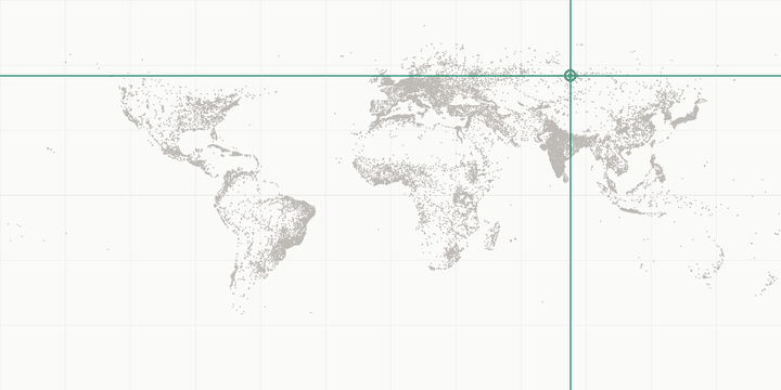 World map highlighting the position of Novosibirsk