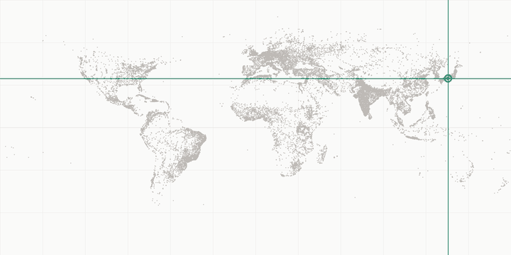 World map highlighting the position of Osaka