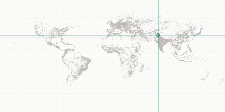 World map highlighting the position of Rawalpindi