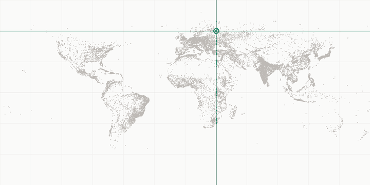 World map highlighting the position of Saint Petersburg