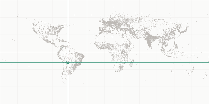 World map highlighting the position of Santa Cruz de la Sierra