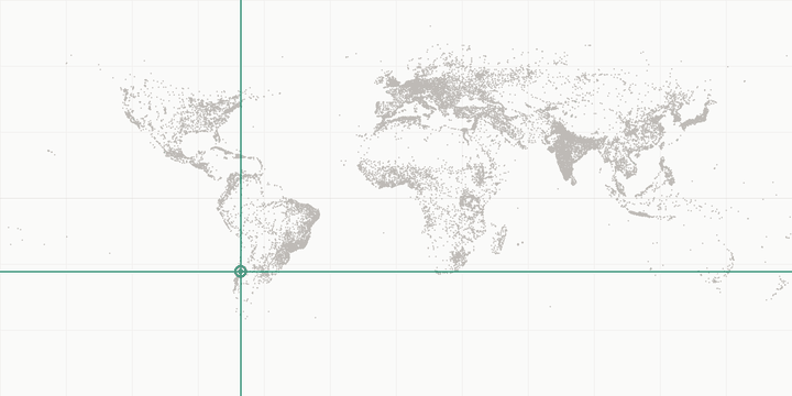 World map highlighting the position of Santiago