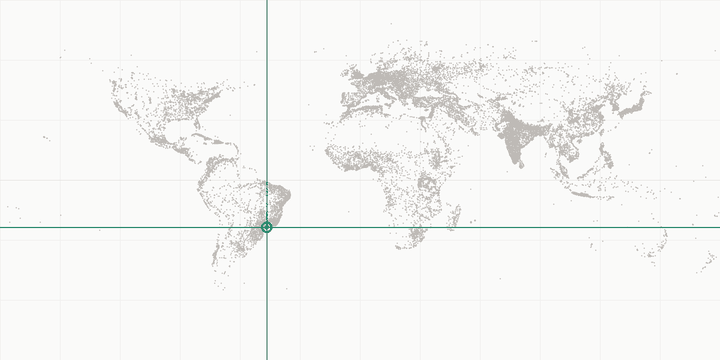 World map highlighting the position of São Paulo
