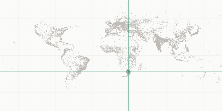 World map highlighting the position of Soweto