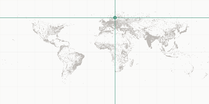 World map highlighting the position of Stockholm