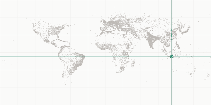 World map highlighting the position of Surabaya