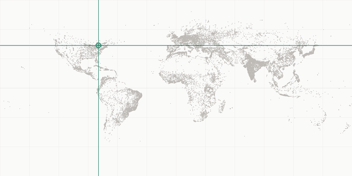 World map highlighting the position of Toronto