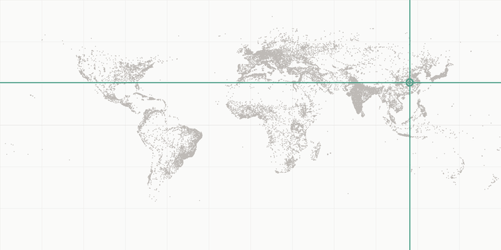 World map highlighting the position of Wuhan